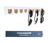 FINDAMAZE Sunglasses Organizer Wood Sunglasses Holder Wall Mounted Sunglasses Rack/Sunglasses Stand Sunglasses Display for Men or Women,Home Decor (White-1pcs-long)