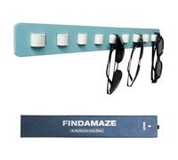 FINDAMAZE Sunglasses Organizer Wood Sunglasses Storage Wall Mounted Glasses Holder/Sunglasses Stand Eyewear Display for Men or Women (Lake Blue-1pcs-long)