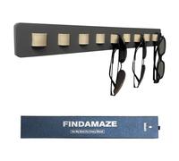 FINDAMAZE Wooden Sunglasses Organizer - Wall Mounted Sunglasses Rack/Stand - Display for Men or Women, Home Decor (Gray-1pcs-long)