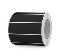 FINDAT 1000PCS Black Rectangular Labels 76×25mm Colour Coding Rectangle Stickers Vinyl Removable Waterproof Name Tags for Folder Bottle Jar Box