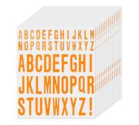 FINDAT 30 Sheets 1560 PCS Orange Letter Stickers 25 mm 45 mm Vinyl Waterproof Removable Capital Alphabet Labels for Scrapbook Mailbox Bottle Craft DIY