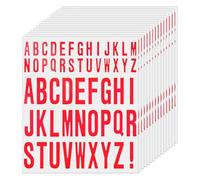 FINDAT 30 Sheets 1560 PCS Red Letter Stickers 25 mm 45 mm Vinyl Waterproof Removable Capital Alphabet Labels for Scrapbook Mailbox Bottle Craft DIY