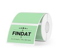 FINDAT 500 PCS Green Rectangular Thermal Labels 76 x 50 mm Vinyl