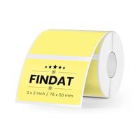 FINDAT 500 PCS Yellow Rectangular Thermal Labels 76 x 50 mm Vinyl