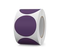 FINDAT 500PCS Purple Round Labels 50mm Colour Coding Circle Stickers | Self-Adhesive, Removable, Waterproof, Writable, Blank Circle Floor Sticker, for Inventory Classroom Sale Price Tags