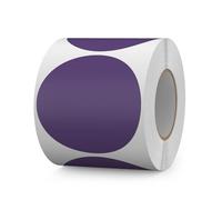 FINDAT 500PCS Purple Round Labels 76mm Colour Coding Circle Stickers Vinyl Removable Waterproof Name Tags for Moving Box Floor Warehouse