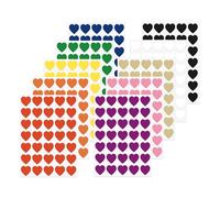 FINDAT 700PCS Multicolours Heart Stickers 25mm Vinyl Love Labels