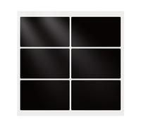 FINDAT Black Sticky Labels 102×62mm Vinyl Rectangular Stickers Waterproof Self-Adhesive Removable Decals for Office Warehouse Business 60PCS