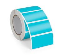 FINDAT Blue Rectangular Thermal Labels 50 x 25 mm Vinyl Square Stickers Waterproof Multi-Purpose Self-Adhesive Removable Name Tags for QR Code Barcode DIY Logo 500 PCS