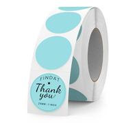 FINDAT Blue Round Thermal Labels 25 mm Vinyl Circle Stickers Waterproof Multi-Purpose Self-Adhesive Name Tags Colour Coding for Home Office DIY Logo 500 PCS