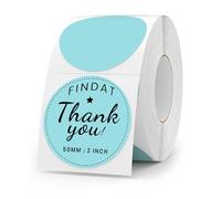 FINDAT Blue Round Thermal Labels 50 mm Circle Stickers Vinyl Direct Waterproof Multi-Purpose Self-Adhesive Removable Name Tags for QR Code Barcode DIY Logo 500 PCS
