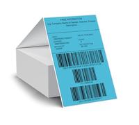 FINDAT Blue Thermal Labels 150 x 100 mm Fanfold Address Shipping Stickers Vinyl Self-Adhesive Waterproof Decals for Warehouse Office Business 250 PCS