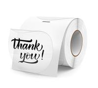 FINDAT Clear Round Thermal Labels 76 mm Circle Transparent Stickers Direct Waterproof Vinyl Self-Adhesive Name Tags Removable for Office Business Barcode DIY Logo 200 PCS