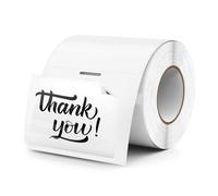 FINDAT Clear Thermal Labels 76 x 50 mm Rectangular Transparent Stickers Vinyl Direct Waterproof Self-Adhesive Removable Name Tags for Barcode Business DIY Logo 300 PCS