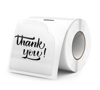 FINDAT Clear Thermal Labels 76 x 76 mm Rectangular Transparent Stickers Vinyl Direct Waterproof Self-Adhesive Removable Name Tags for Barcode Business DIY Logo 200 PCS