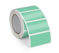 FINDAT Green Rectangular Thermal Labels 50 x 25 mm Vinyl Square Stickers Waterproof Multi-Purpose Self-Adhesive Removable Name Tags for QR Code Barcode DIY Logo 500 PCS