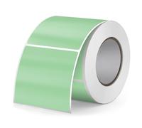 FINDAT Green Rectangular Thermal Labels 50 x 50 mm Vinyl Square Stickers Waterproof Multi-Purpose Self-Adhesive Name Tags for Office Barcode DIY Logo 500 PCS