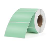 FINDAT Green Rectangular Thermal Labels 76 x 50 mm Vinyl Square Stickers Waterproof Multi-Purpose Self-Adhesive Removable Name Tags for Office Business DIY Logo 500 PCS