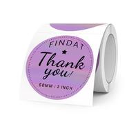 FINDAT Holographic Thermal Labels 50 mm Purple Round Stickers Removable Self-Adhesive Waterproof Decals for DIY Logo Barcode Qr Code 200 PCS