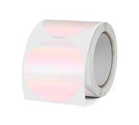 FINDAT Holographic Thermal Labels 50 mm Rainbow Round Stickers Removable Self-Adhesive Waterproof Decals for DIY Logo Barcode Qr Code 300 PCS