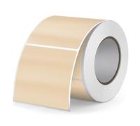 FINDAT Khaki Rectangular Thermal Labels 50 x 50 mm Vinyl Square Stickers Waterproof Multi-Purpose Self-Adhesive Name Tags for Office Barcode DIY Logo 500 PCS