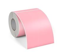 FINDAT Pink Shipping Thermal Labels 150 x 100 mm Vinyl Rectangular Stickers Direct Waterproof Multi-Purpose Self-Adhesive Name Tags for Warehouse Barcode Business 250 PCS
