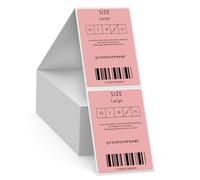 FINDAT Pink Thermal Labels 50 x 76 mm Vinyl Fanfold Shipping Stickers Self-Adhesive Removable Waterproof Decals for Warehouse Office Barcode 500 PCS