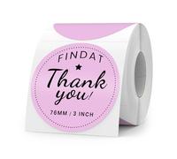 FINDAT Purple Round Thermal Labels 76 mm Circle Stickers Direct Waterproof Multi-Purpose vinyl Self-Adhesive Removable Name Tags for Office Business Barcode DIY Logo 500 PCS