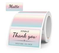FINDAT Red Gradient Thermal Labels 50 x 25 mm Vinyl Rectangle Stickers Waterproof Multi-Purpose Self-Adhesive Name Tags for Barcode QR Code DIY Logo 500 PCS
