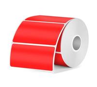 FINDAT Red Rectangular Thermal Labels 50 x 25 mm Vinyl Waterproof Stickers Removable Self-Adhesive Decals Compatible with M110 M220 350 PCS
