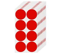 FINDAT Red Round Labels 50 mm Colour Coding Circle Dot Stickers Vinyl Waterproof Self-Adhesive Removable Sticky Name Tags for Home Office Business 80 Pack