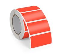 FINDAT Red Thermal Labels 25 x 50 mm Rectangular Stickers Vinyl Direct Waterproof Multi-Purpose Self-Adhesive Name Tags for QR Code Barcode DIY Logo 500 PCS