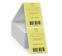 FINDAT Yellow Thermal Labels 50 x 76 mm Vinyl Fanfold Shipping Stickers Self-Adhesive Removable Waterproof Decals for Warehouse Office Barcode 500 PCS