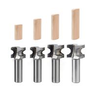 FindBuyTool Milling Cutter Set, 4-Piece Edge Milling Cutter 12 mm Shank for Festool Domino DF500/700, Tungsten Carbide Flush Cutter Set for Woodworking and DIY Projects, Router Bits D5, D6, D8, D10
