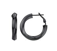 FindChic 30mm Black Hoop Earrings for Women Lightweight Hypoallergenic Stainless Steel Ear Hoops Gold Twisted Hoop Earring