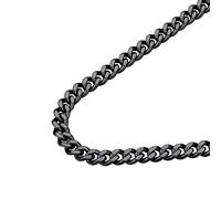 FindChic Black Stainless Steel Necklace for Men 7mm Sturdy Mens Chain 22inch Miami Cuban Necklaces Hip Hop Curb Link Chains Men's Jewellery for Father Boyfriend