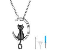 FindChic Cat Urn for Ashes Cat Memorial Jewelry Pet Ashes Necklace