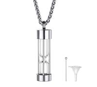 FindChic Cremation Necklace for Ashes Jewellery Keepsake Men Women Hourglass Urn Necklace