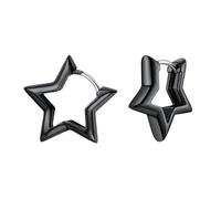 FindChic Hoop Earrings for Women Girls Hypoallergenic Small Huggie 19mm Black Copper Pierced Round Hoops Lightweight Minimalist Jewellery for Daughter