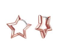 FindChic Hoop Earrings for Women Hypoallergenic Small Huggie 19mm Rose Gold Copper Pierced Round Earrings Lightweight Jewellery for Daughter Mother Wife Girlfriend