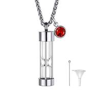 FindChic Hourglass Necklace for Ashes Urn Cremation Jewelry Hourglass Urns for Human Ashes