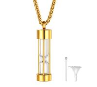 FindChic Hourglass Urn Necklace Cremation Jewellery for Ashes Hourglass Cremation Necklace