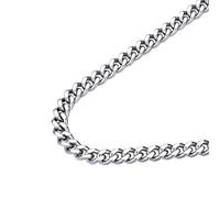 FindChic Men's Necklace Stainless Steel Chains 7mm Sturdy Silver Cuban Chain 14inch Short Necklaces Men's Jewellery Gift for Grandson Son