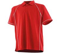 Finden & Hales Kids Unisex Piped Performance Sports Polo Shirt (11-12) (Red/White)