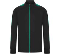 Finden & Hales Men's Contrast Panel Knitted Tracksuit Top in Jet Black | Size: Medium Finden & Hales Jet Black M