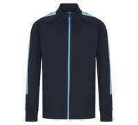 Finden & Hales Men's Contrast Panel Knitted Tracksuit Top in Mid Navy | Size: Medium Finden & Hales Mid Navy M