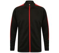Finden & Hales Mens Contrast Panel Knitted Tracksuit Top (XS) (Black/Red)