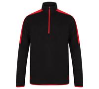 Finden & Hales Men's Contrast Panel Quarter Zip Midlayer in Black | Size: 2XL Finden & Hales Black 2XL