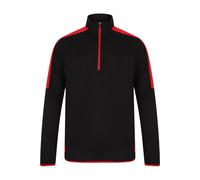 Finden & Hales Men's Contrast Panel Quarter Zip Midlayer in Black | Size: Medium Finden & Hales Black M