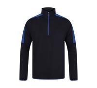 Finden & Hales Men's Contrast Panel Quarter Zip Midlayer in Dark Navy | Size: Medium Finden & Hales Dark Navy M